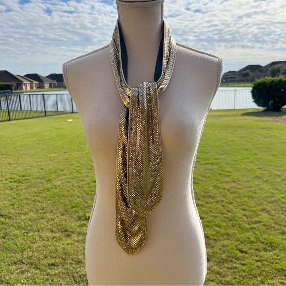 Vintage gold mesh scarf and belt - Picture 1 of 10